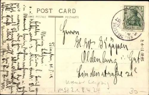 Ak China, Teilansicht einer Ortschaft