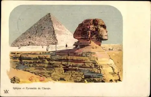 Ak Ägypten, Pyramide, Sphinx, MSP 76.1.2.1