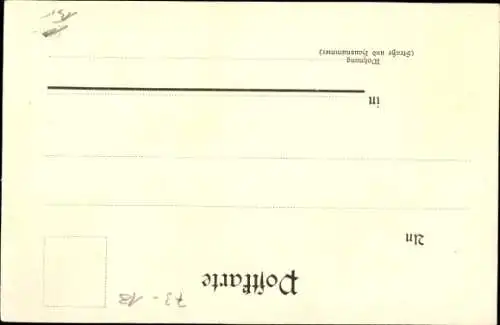 Jugendstil Litho Verein zur Fürsorge für Erwachsene Blinde, Großherzogtum Sachsen