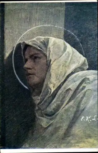 Künstler Ak Liska, E. K., Madonna, Frau Portrait