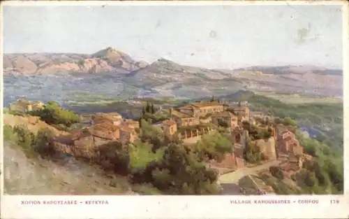 Künstler Ak Karousades Korfu Griechenland, Panorama