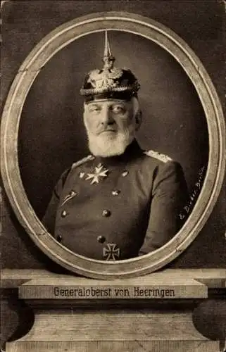 Ak Generaloberst Josias von Heeringen, Portrait, Pickelhaube