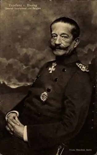 Ak Generaloberst Moritz von Bissing, Sitzportrait, Generalgouverneur von Belgien