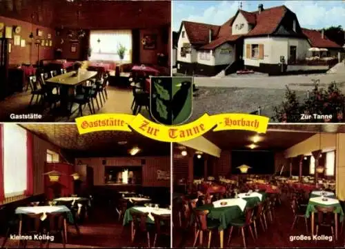 Ak Horbach Freigericht in Hessen, Gaststätte zur Tanne, Wappen, Gastraum