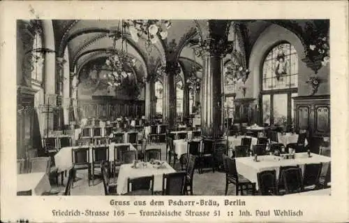 Ak Berlin Mitte, Friedrichstraße, Gruss aus dem Pschorr Bräu