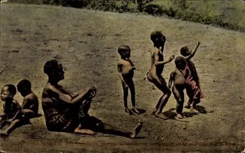 Ak Südafrika, Frau und Kinder, Zulus