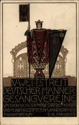 Künstler Ak Frankfurt am Main, IV. Wettstreit Deutscher Männer-Gesangvereine 1913
