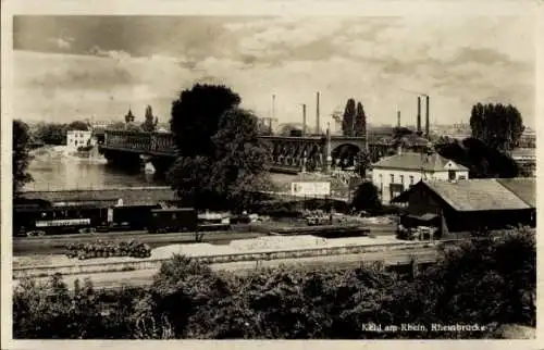 Ak Kehl am Rhein, Rheinbrücke