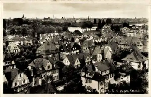 Ak Kehl am Rhein, Blick gegen Straßburg