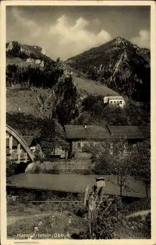 Ak Marquartstein im Chiemgau Oberbayern, Teilansicht, Brücke