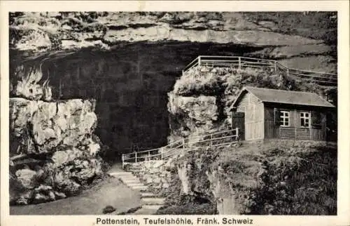 Ak Pottenstein in Oberfranken, Teufelshöhle