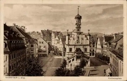 Ak Kempten im Allgäu Schwaben, Rathausplatz