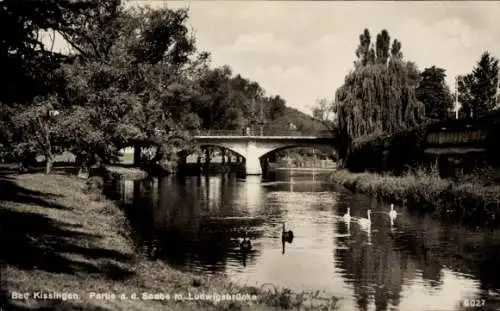 Ak Bad Kissingen Unterfranken Bayern, Saale, Ludwigsbrücke