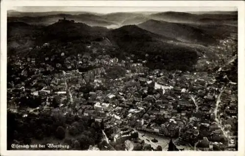 Ak Lutherstadt Eisenach in Thüringen, Totalansicht, Wartburg