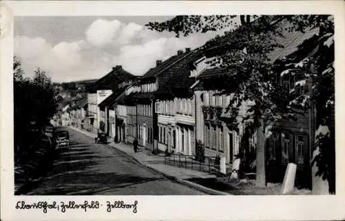 Ak Clausthal Zellerfeld, Zellbach, alte Häuser, Straßenpartie