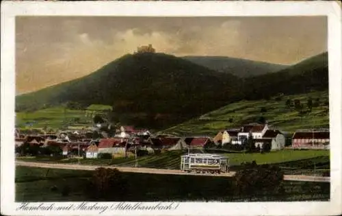 Ak Hambach Neustadt an der Weinstraße, Maxburg, Panorama vom Ort