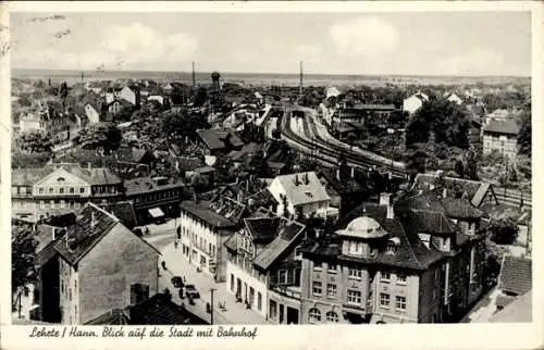 Ak Lehrte in Niedersachsen, Teilansicht, Bahnhof