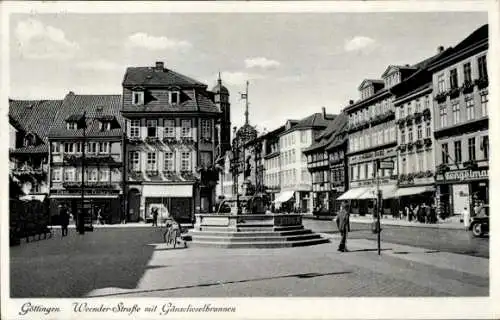 Ak Göttingen in Niedersachsen, Marktplatz, Brunnen, Friseur Paul Koch