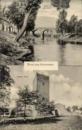 Ak Kreiensen Einbeck, Groener Burg, Gande, Brücke