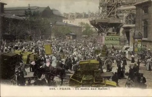 Ak Paris I Louvre, un matin aux Halles