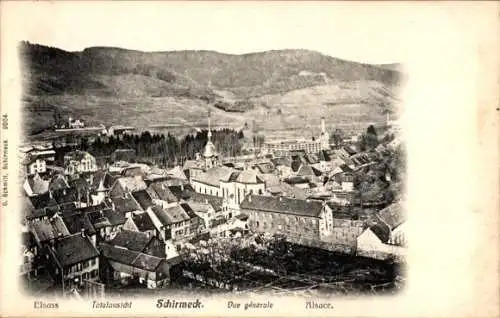 Ak Schirmeck Elsass Bas Rhin, Vue générale, Kirche