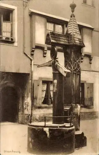 Ak Strasbourg Straßburg Elsass Bas Rhin, Alter Brunnen, Barbaragasse