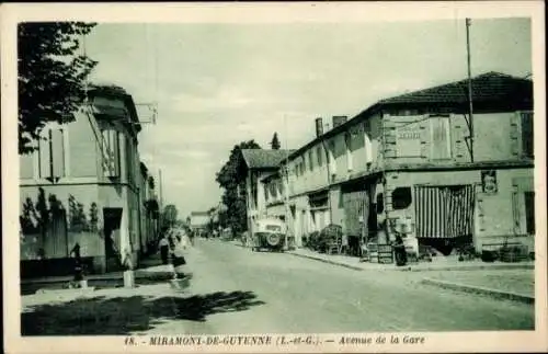 Ak Miramont-De-Guyenne, Avenue de la Gare