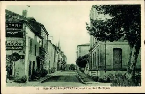 Ak Miramont-de-Guyenne Lot et Garonne, Rue Martignac