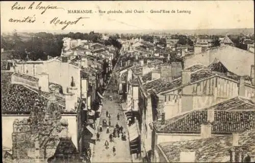 Ak Marmande Lot-et-Garonne, Vue generale, cote Ouest, Grand Rue de Lestang