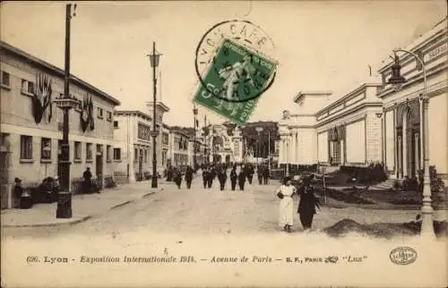Ak Lyon Rhône, Exposition Internationale 1914, Avenue de Paris
