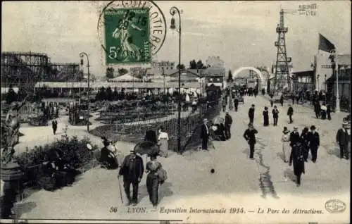 Ak Lyon Rhône, Exposition Coloniale 1914, Le Parc des Attractions