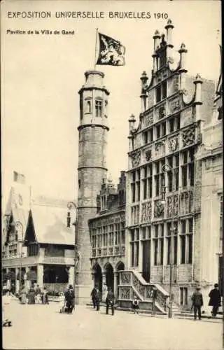 Ak Bruxelles Brüssel, Exposition 1910, Pavillon de la Villa de Gand