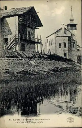 Ak Lyon Rhône, Exposition Coloniale 1914, Un coin du Village Alpin