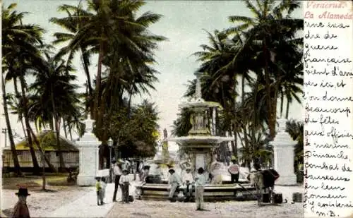 Ak Veracruz Mexico, Alameda, Brunnen