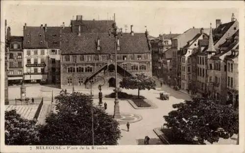 Ak Mulhouse Mülhausen Elsass Haut Rhin, Place de la Reunion