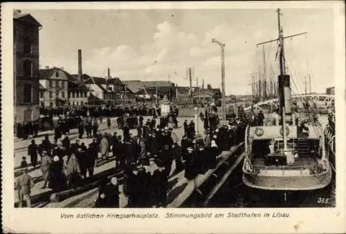 Ak Liepaja Libau Lettland, Stadthafen, Dampfer
