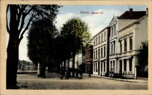 Ak Heide in Holstein, Markt III, Passanten