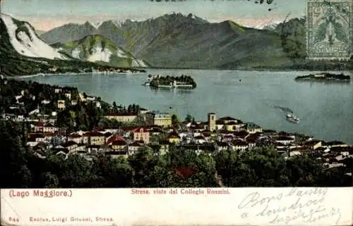 Ak Stresa Piemonte, Lago Maggiore, vista dal Collegio Rosmini