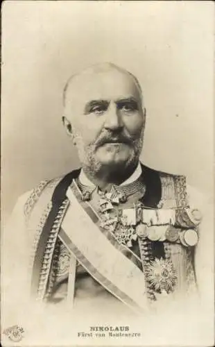 Ak Fürst Nikolaus von Montenegro, Portrait, Uniform, Orden
