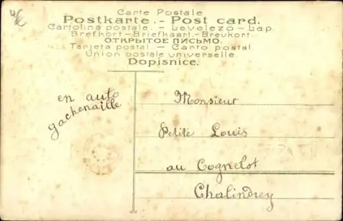 Präge Ak Liebespaar im Automobil, Ausflug, Fahrt, Amor