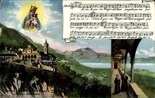 Ak Lugano Kanton Tessin Schweiz, Madonna del Sasso, Notentext