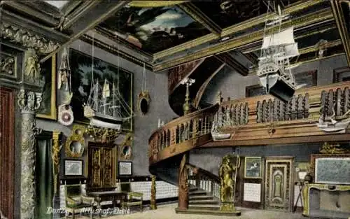 Ak Gdańsk Danzig, Artushof, Diele