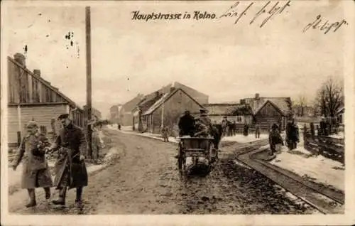 Ak Kolno Köllen Ostpreußen, Hauptstraße, Ostpreußenhilfe