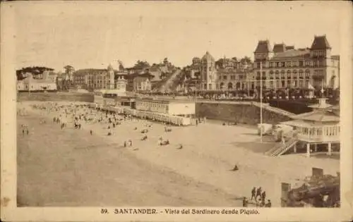 Ak Santander Kantabrien Spanien, Strand, Sardinero desde Piqulo