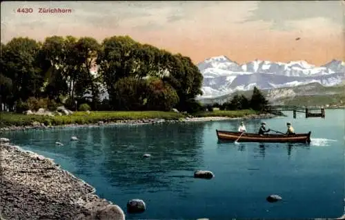 Ak Seefeld Zürich Stadt Schweiz, Zürichhorn, Ruderboot