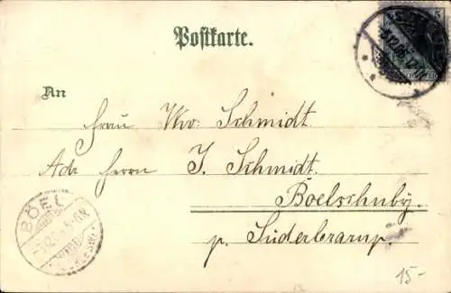 Litho Süderbrarup in Schleswig Holstein, Totalansicht, Windrad, Straßenpartie, Bahnhof