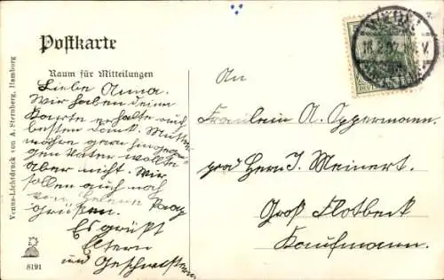 Ak Wedel an der Elbe, Ansgariusstraße, Denkmal