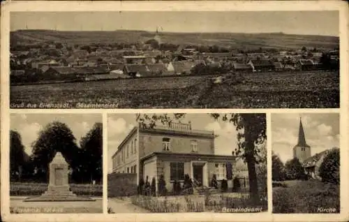 Ak Eilenstedt Huy am Harz, Gesamtansicht, Ehrenmal 1914-1918, Gemeindeamt, Kirche