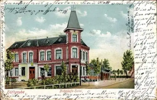 Ak Höftgrube Wingst in Niedersachsen, Bahnhofs-Hotel