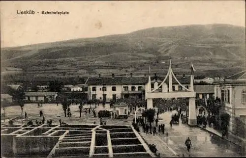 Ak Skopje Mazedonien, Bahnhofsplatz